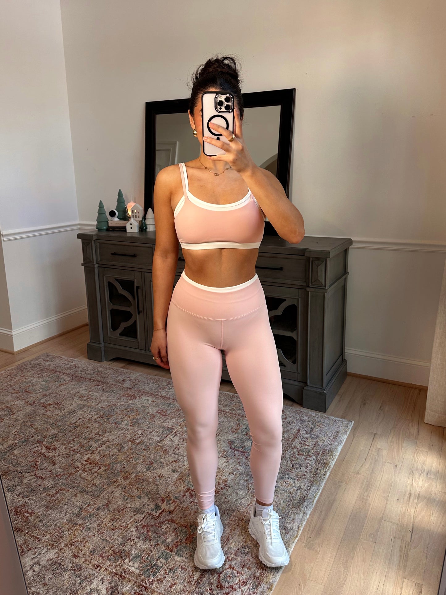 Baby Pink & White Layered Active Set
