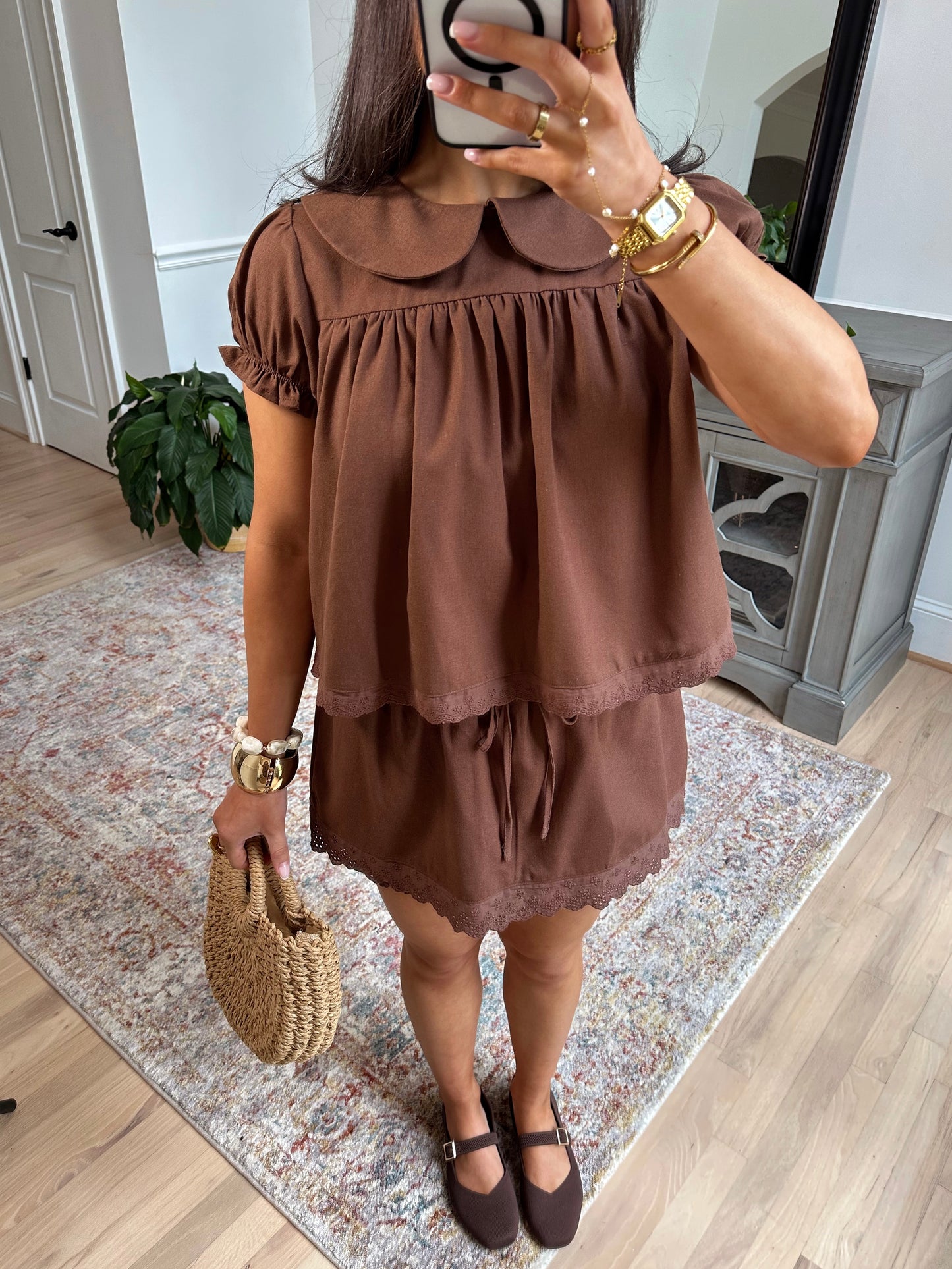 Cocoa Lace Top & Skort Set
