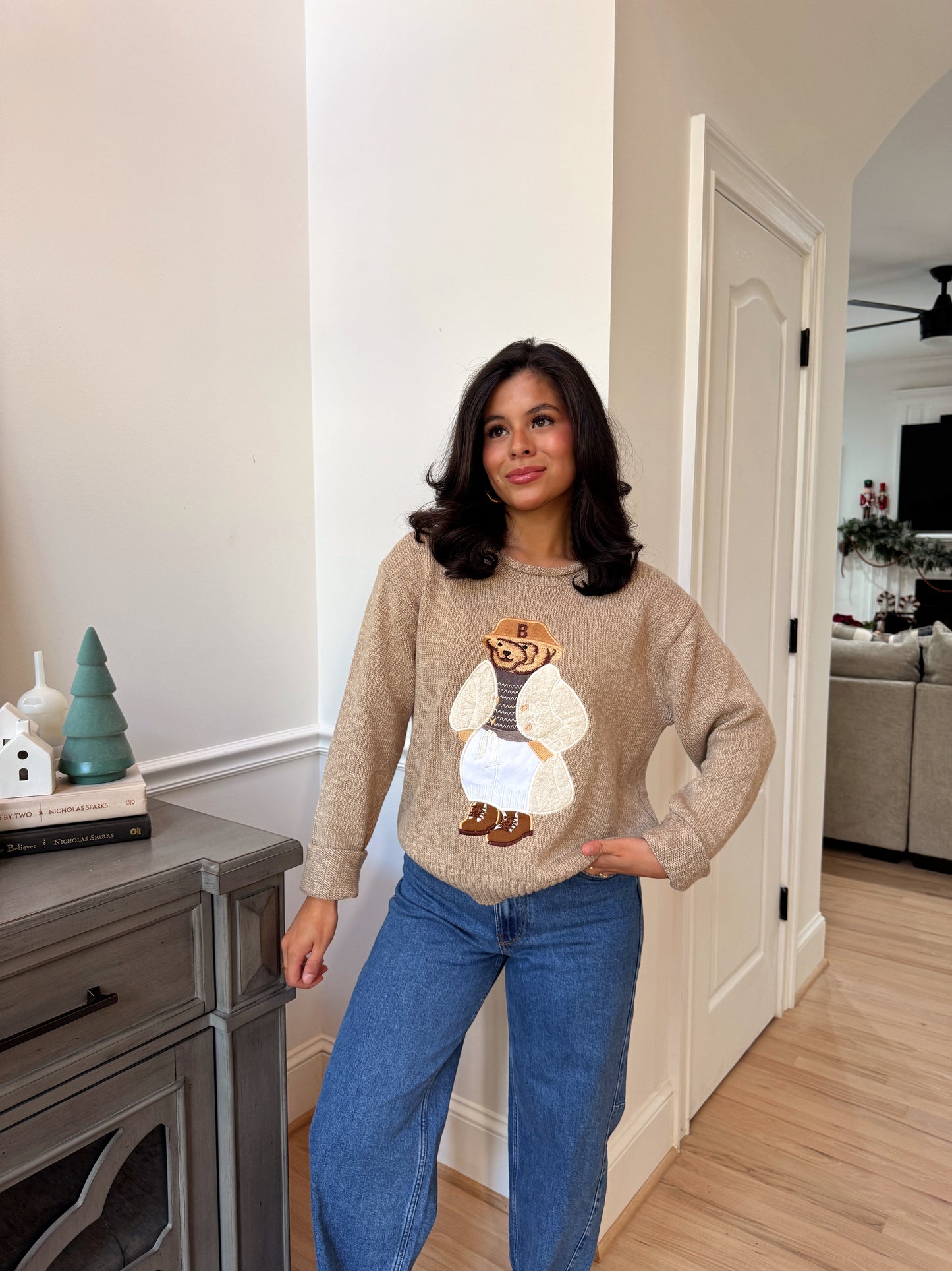 Teddy Embroidered Cotton Sweater