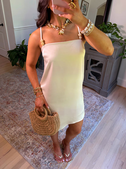 Seashell Satin Beaded Dress