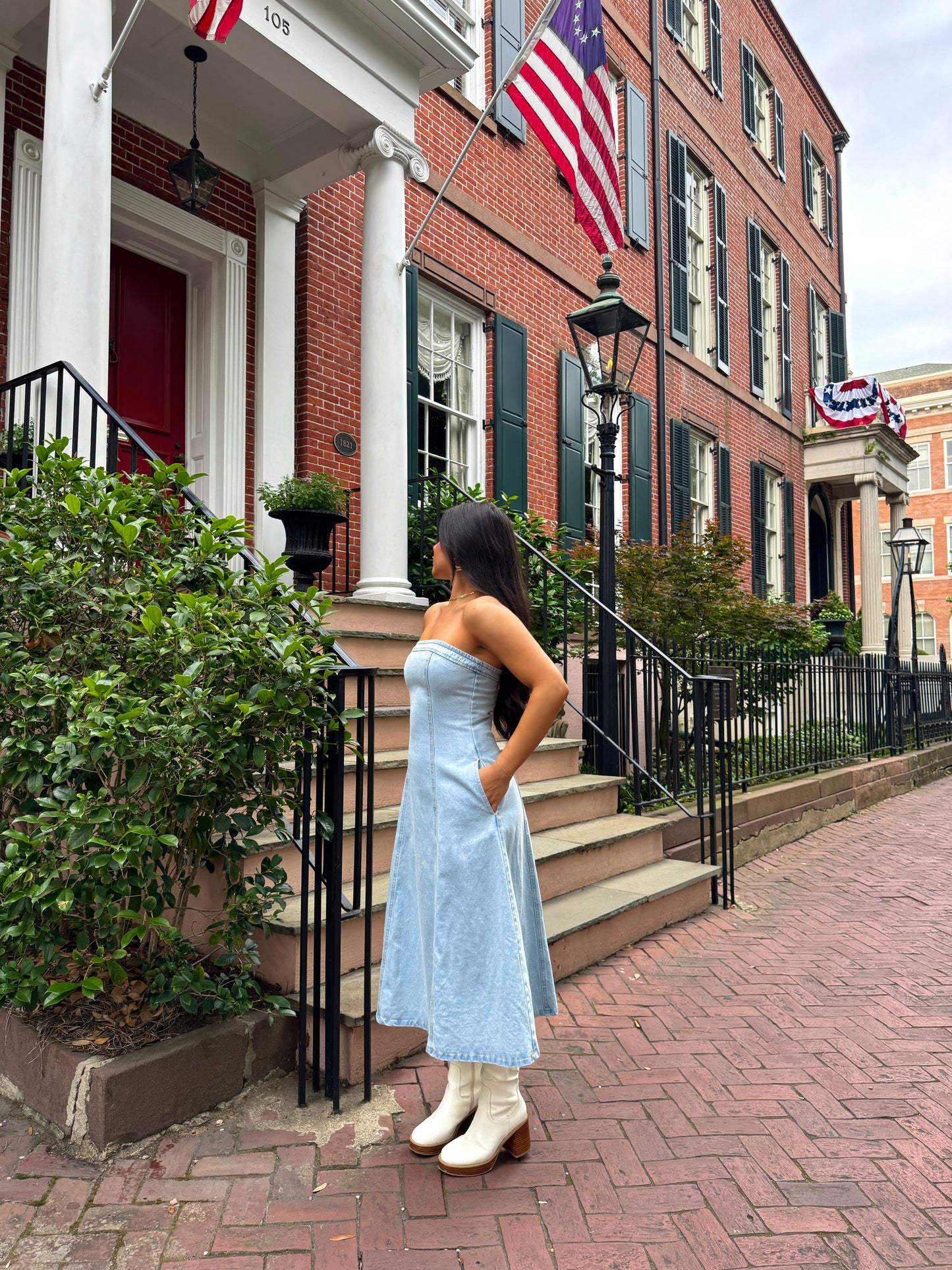 Denim Fit & Flare Tube Dress