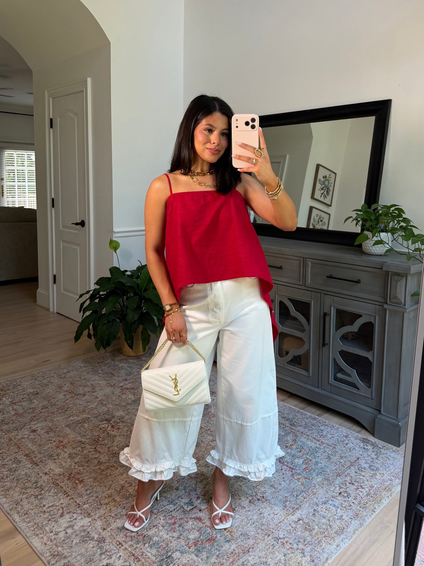 Delilah White Ruffle Jeans