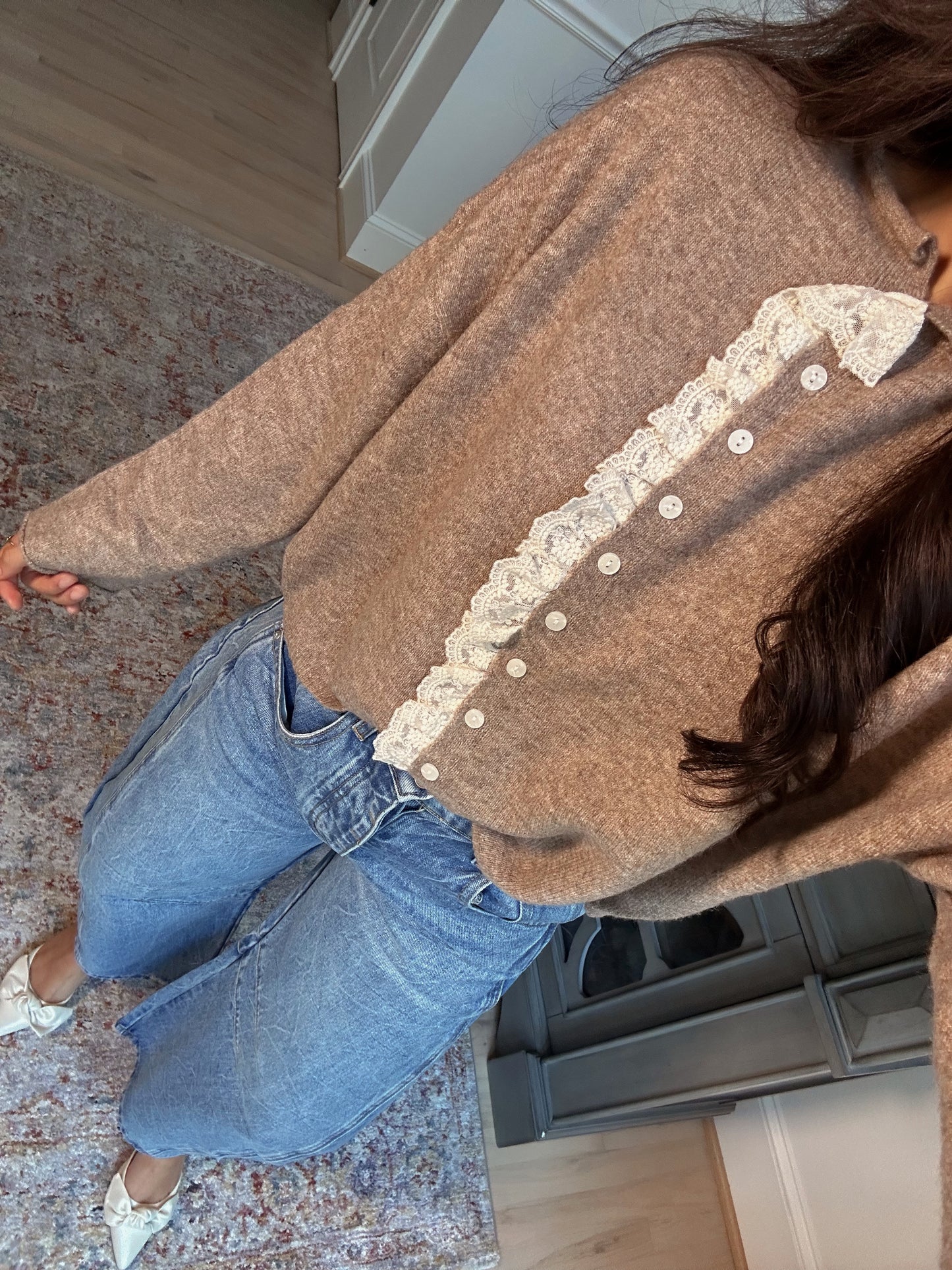 Cinnamon Lace Knit Cardigan