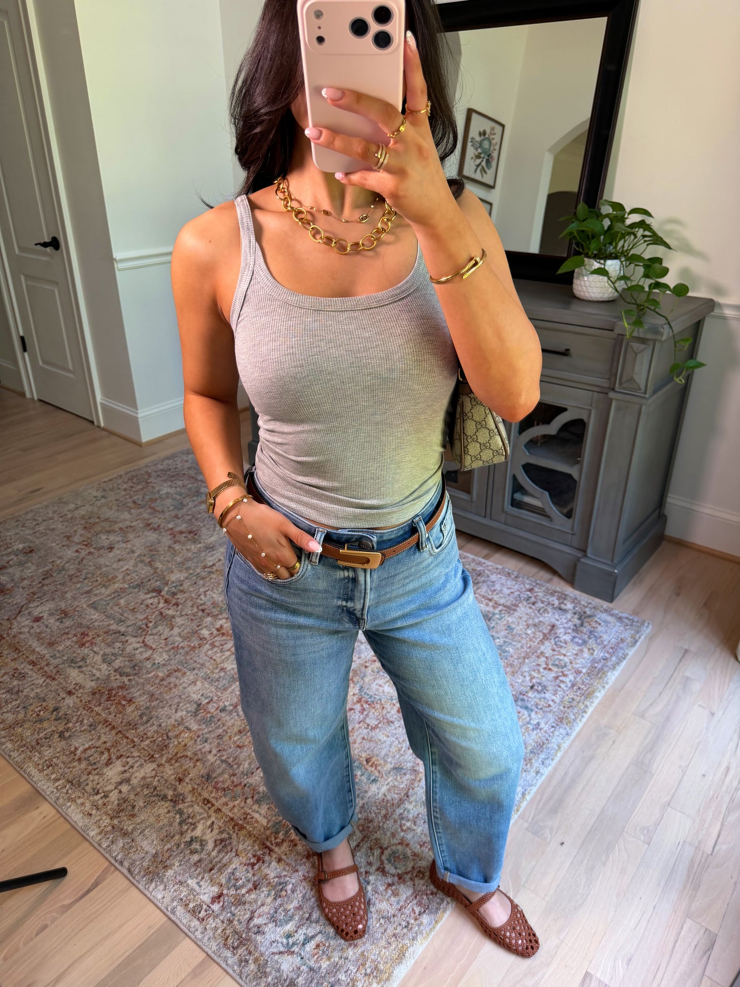 Polished Barrel Cuff Jean
