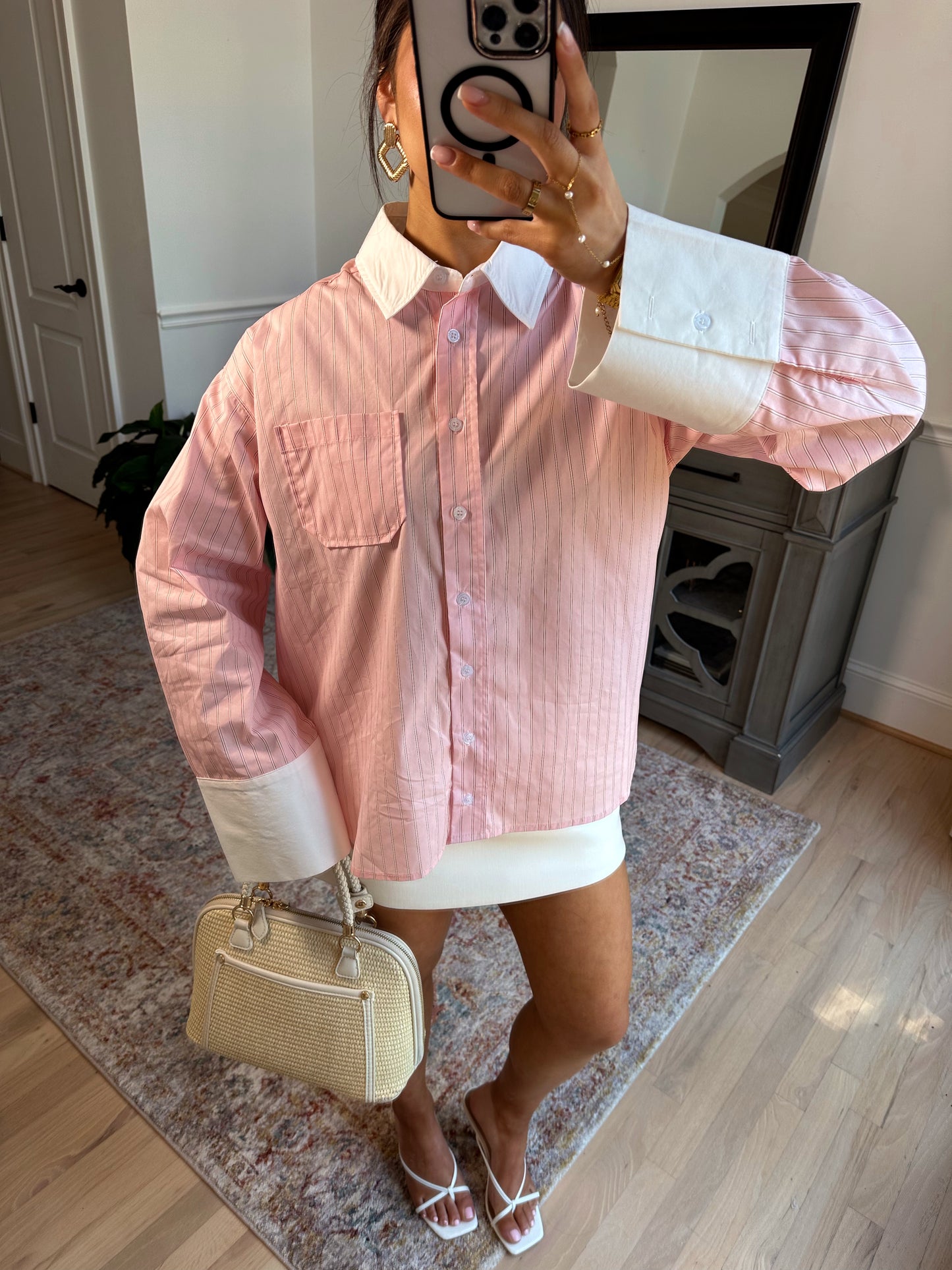 Palma Blush Button Up Top