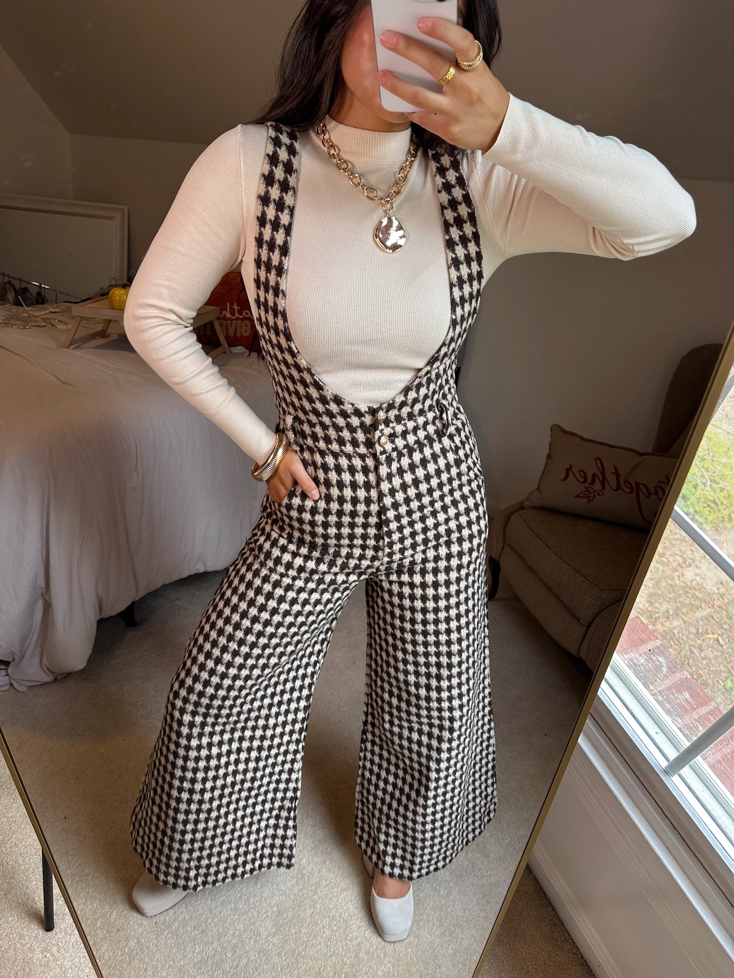 Cream Mockneck Sweater Top