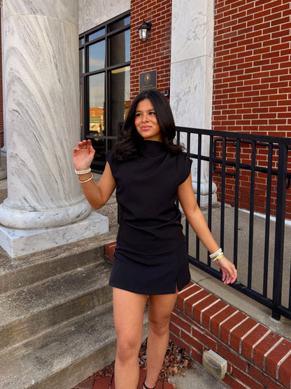 The Signature Black Top & Skort Set