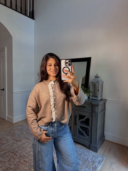 Cinnamon Lace Knit Cardigan