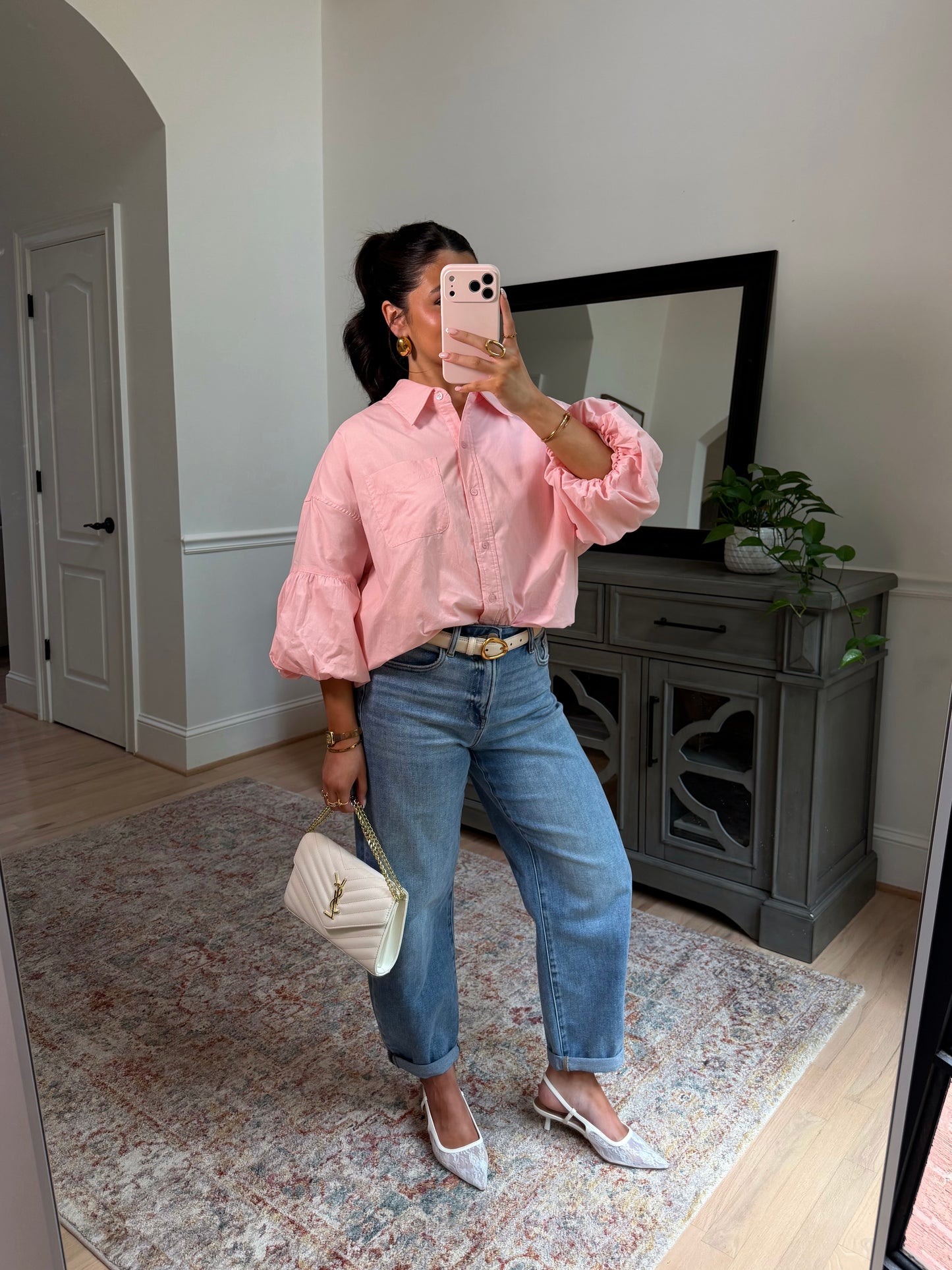 Peony Pink Bubble Hem Top