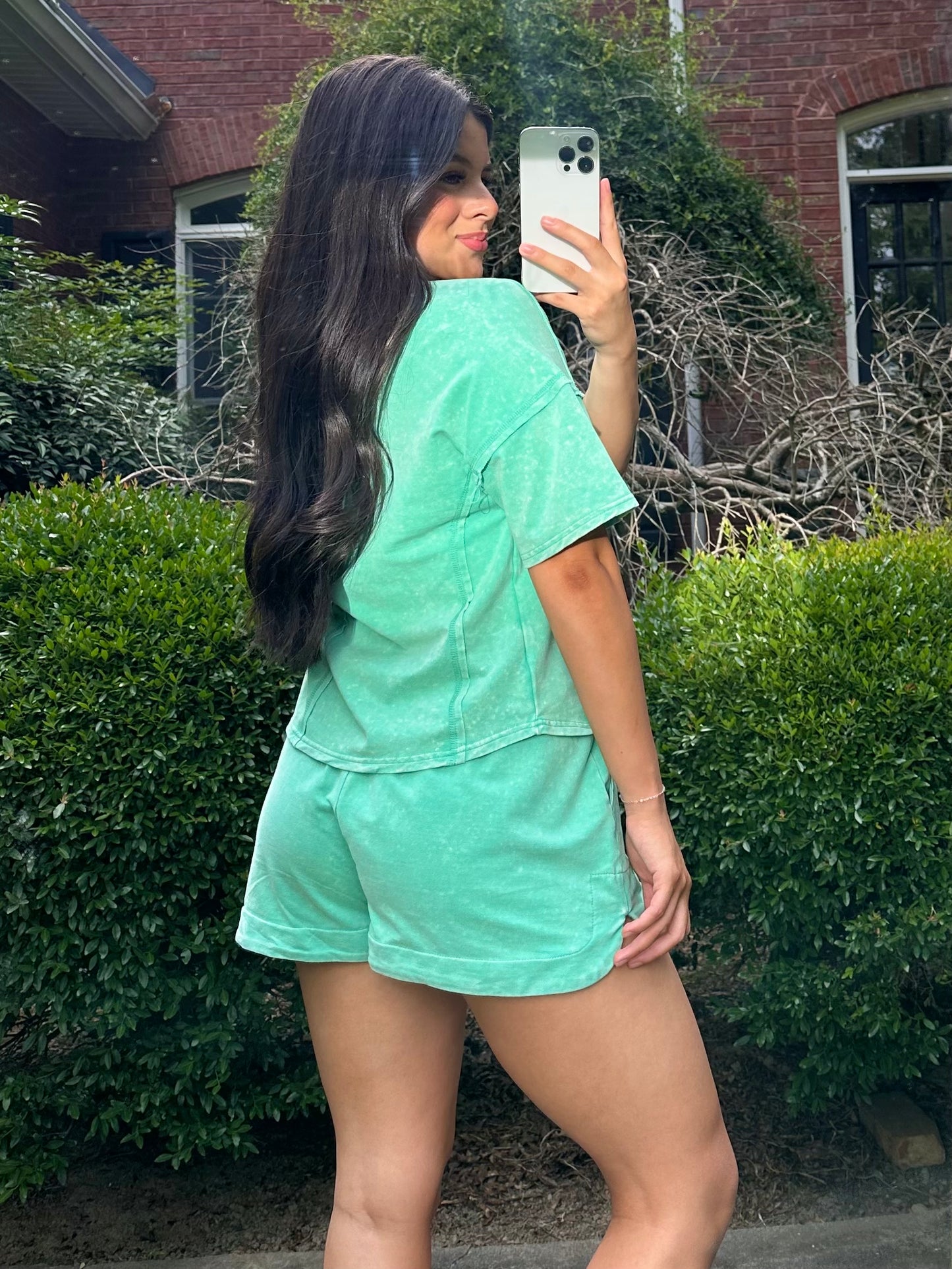 Green Shirt & Short Set