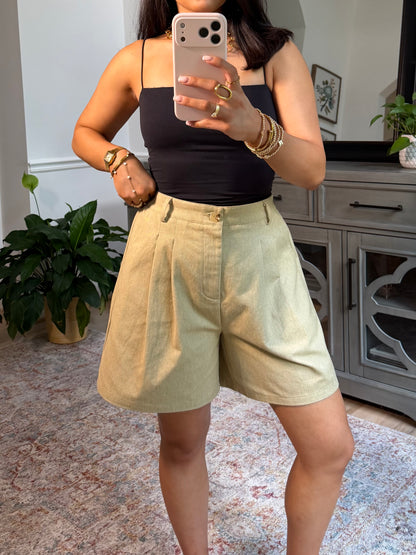 It Girl Khaki Denim Shorts