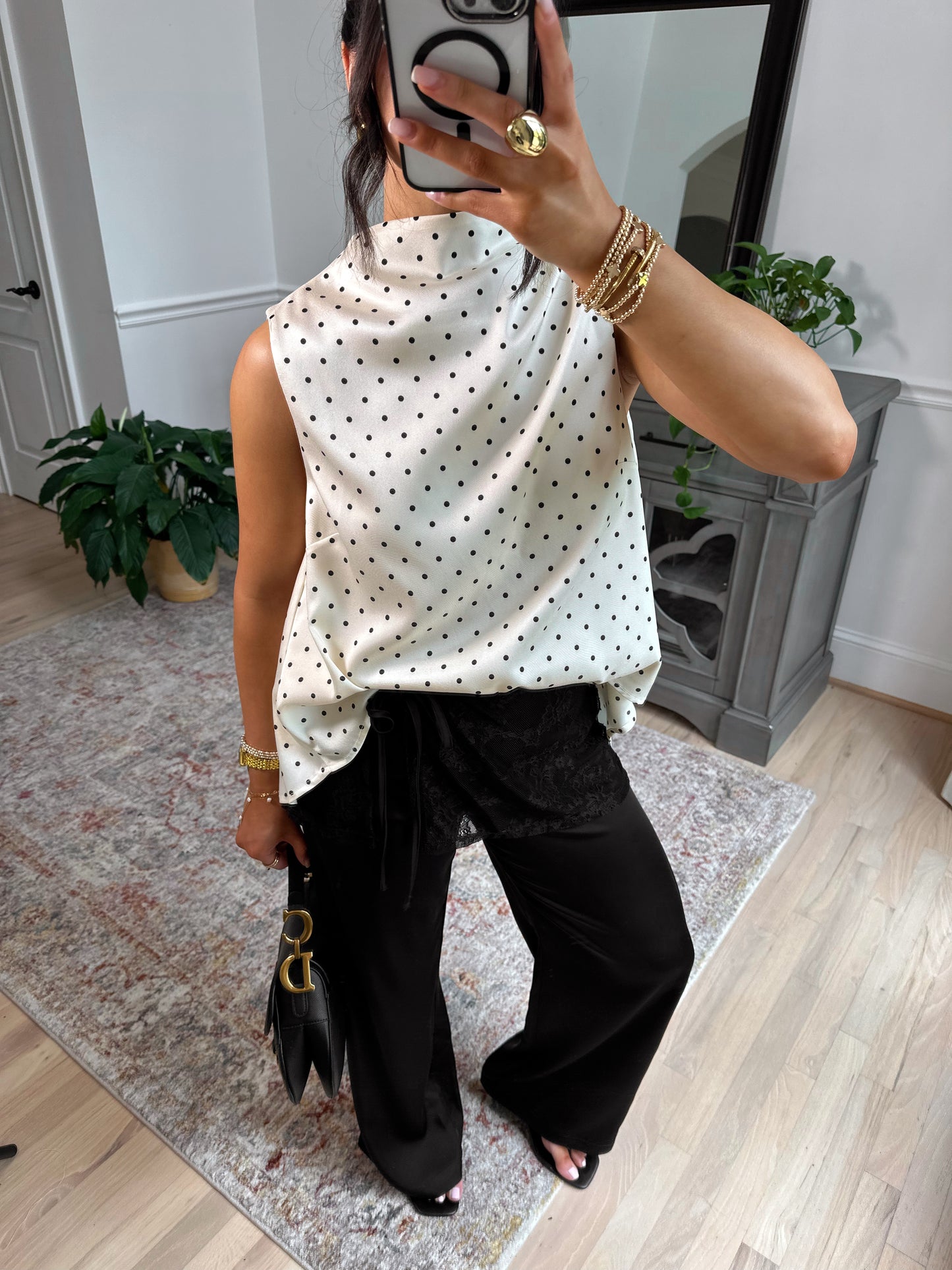 Nightfall Satin Lace Wrap Pants (Black)