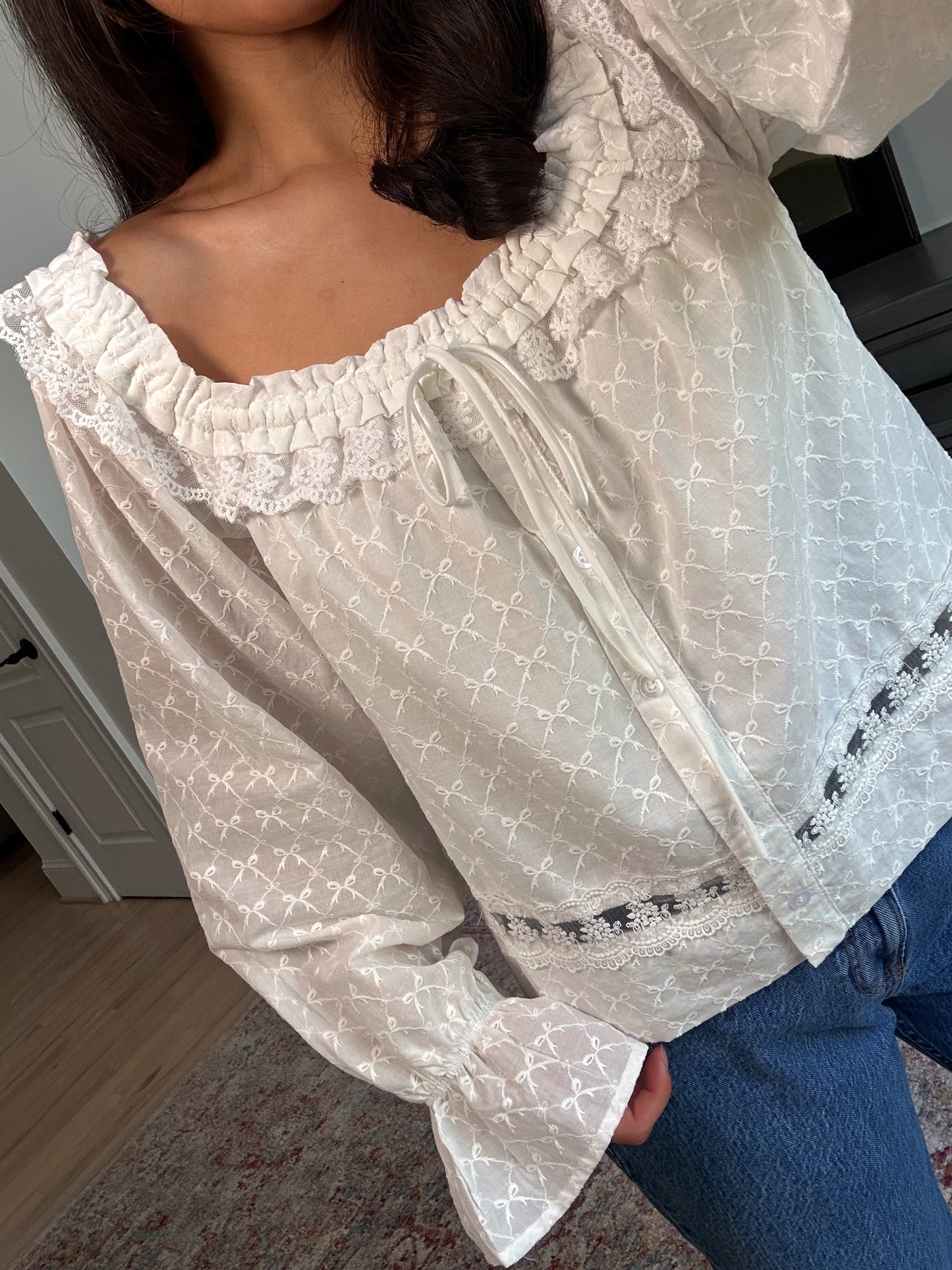 Daydreaming Lace Detail Top