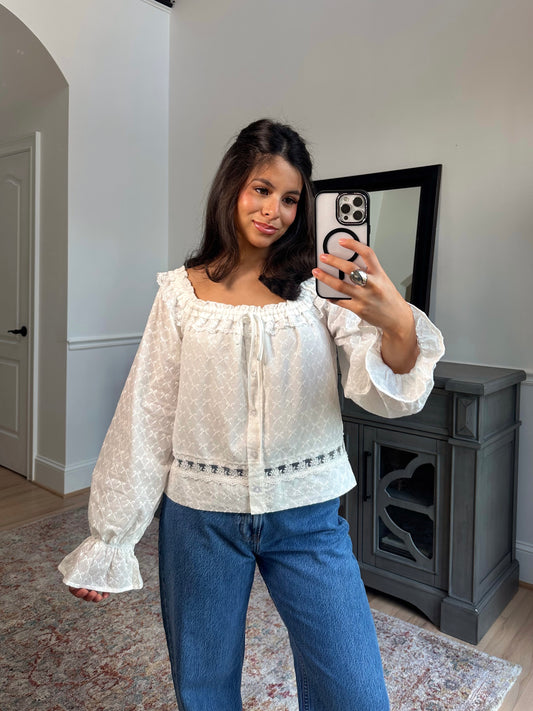 Daydreaming Lace Detail Top