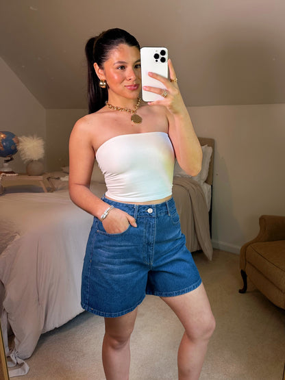 Dark Denim Mom Shorts