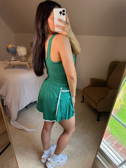 Kelly Green Butter Top & Ruffle Short Romper