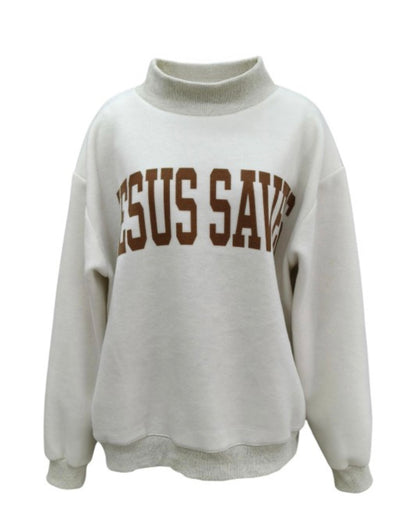 JESUS SAVES Reversible Mockneck