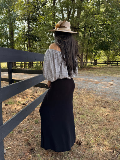 Black Knitted Maxi Skirt