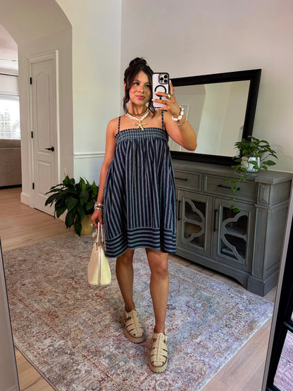 Ocean Air Smocked Stripe Dress