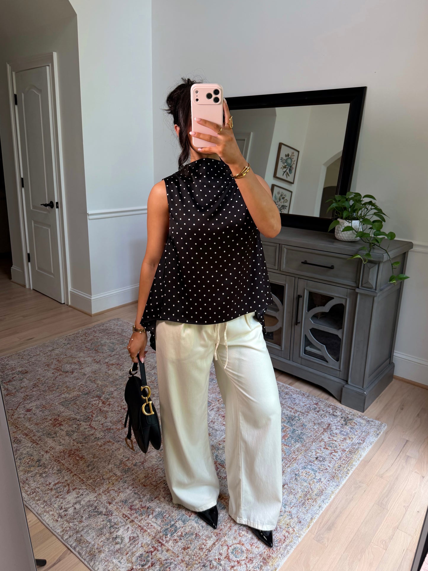Evening Allure Polka Dot Blouse