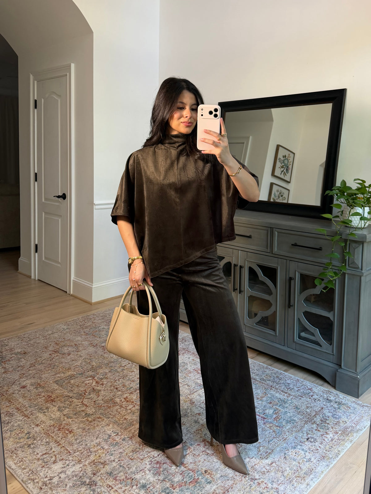 Cynthia Suede Top & Pants Set