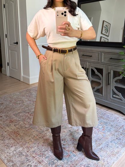 Hadley Khaki Capri Trousers