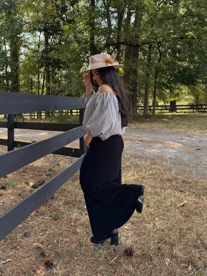 Black Knitted Maxi Skirt