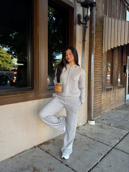 Grey Waffle Knit Set