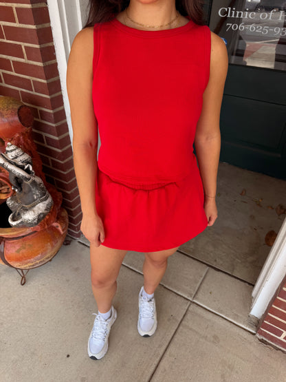 Red Tank & Skort Set