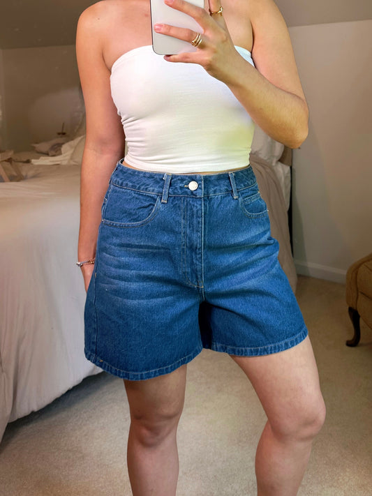 Dark Denim Mom Shorts