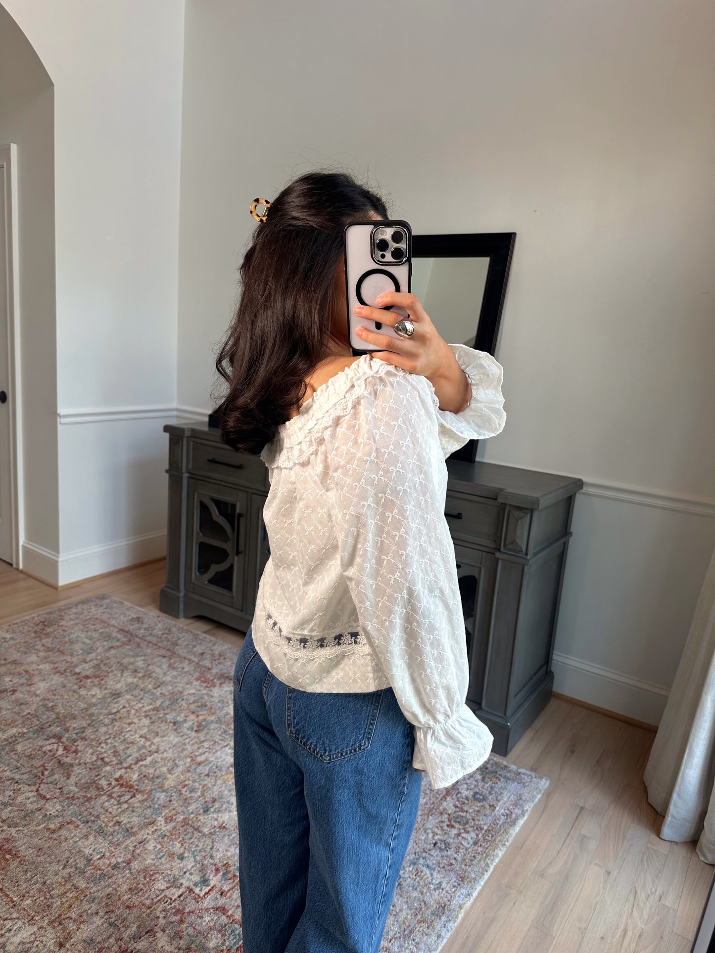 Daydreaming Lace Detail Top