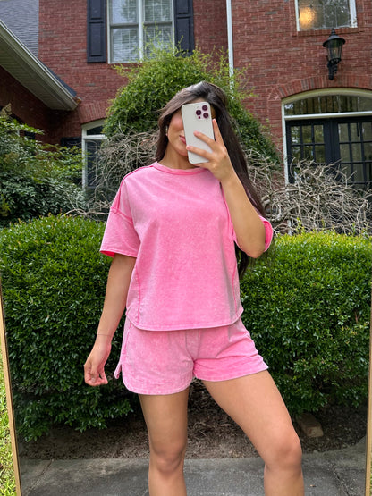 Pink Shirt & Short Set