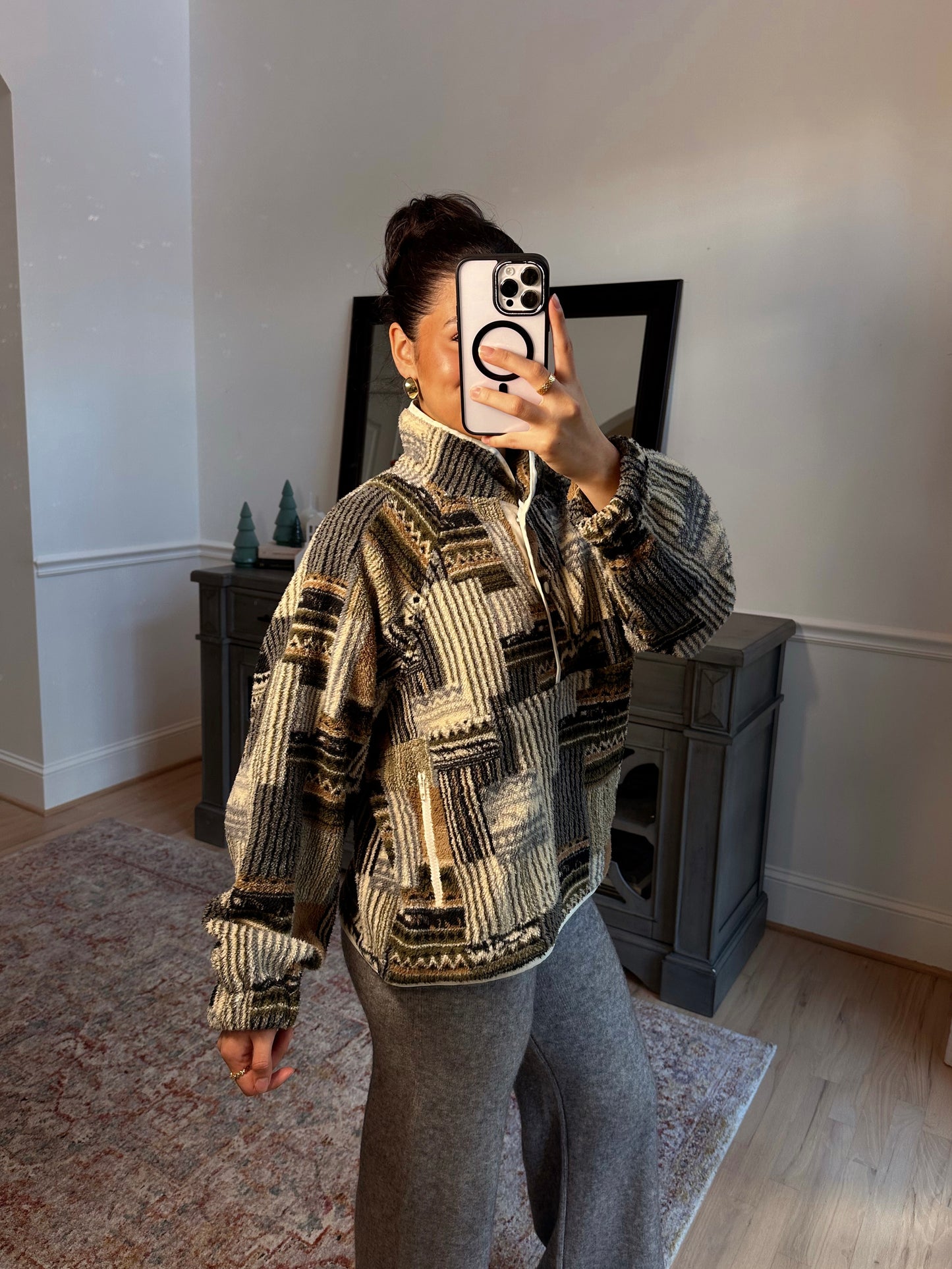 Mountain Lodge Patchwork Sherpa Sweater