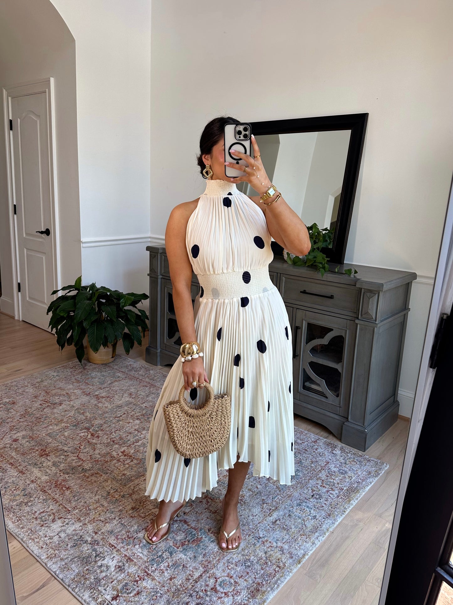 Marquise Polka Midi Dress