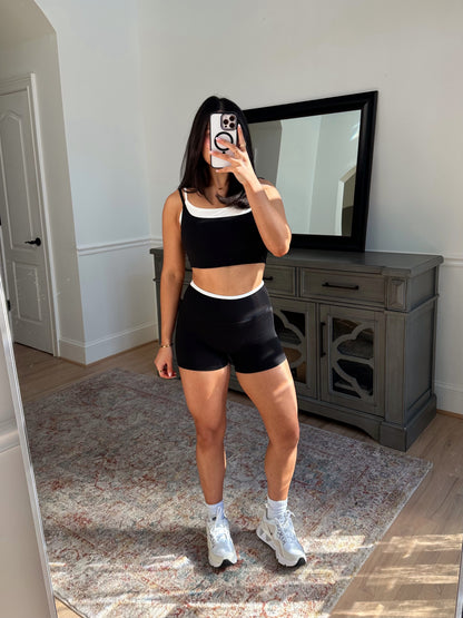 Black & White Double Layered Shorts