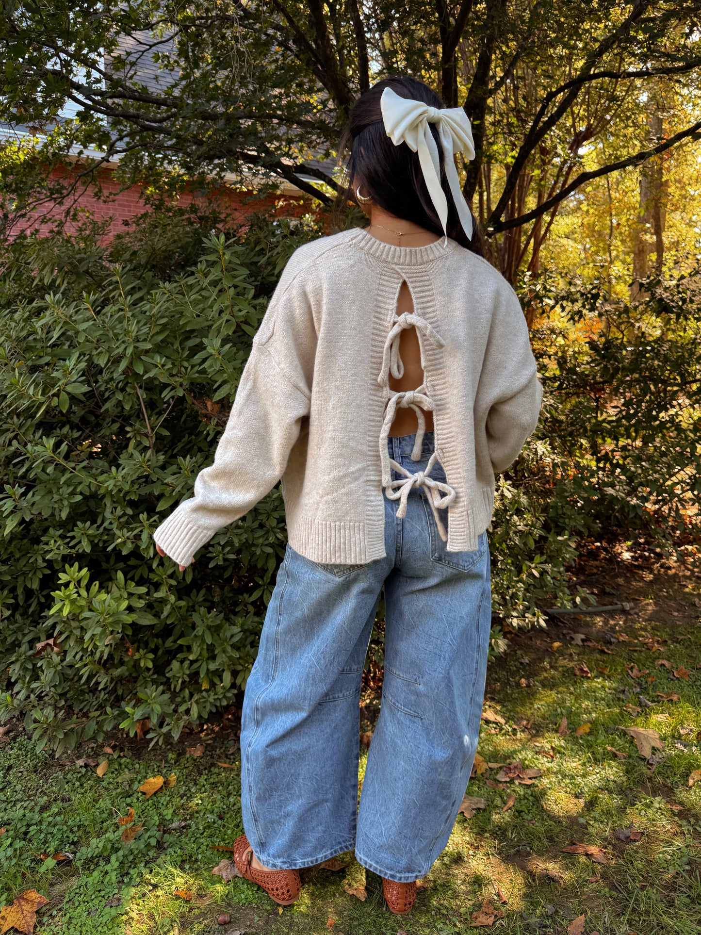 Crisp Evenings Bow Sweater