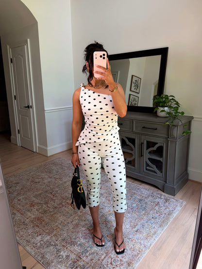 Main Character Polka Dot Capri Set