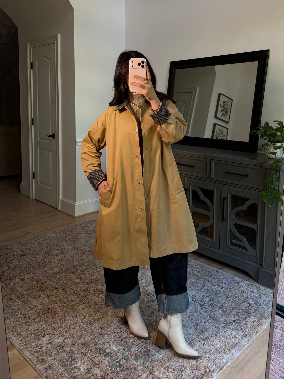 Oxford Tan Plaid Coat