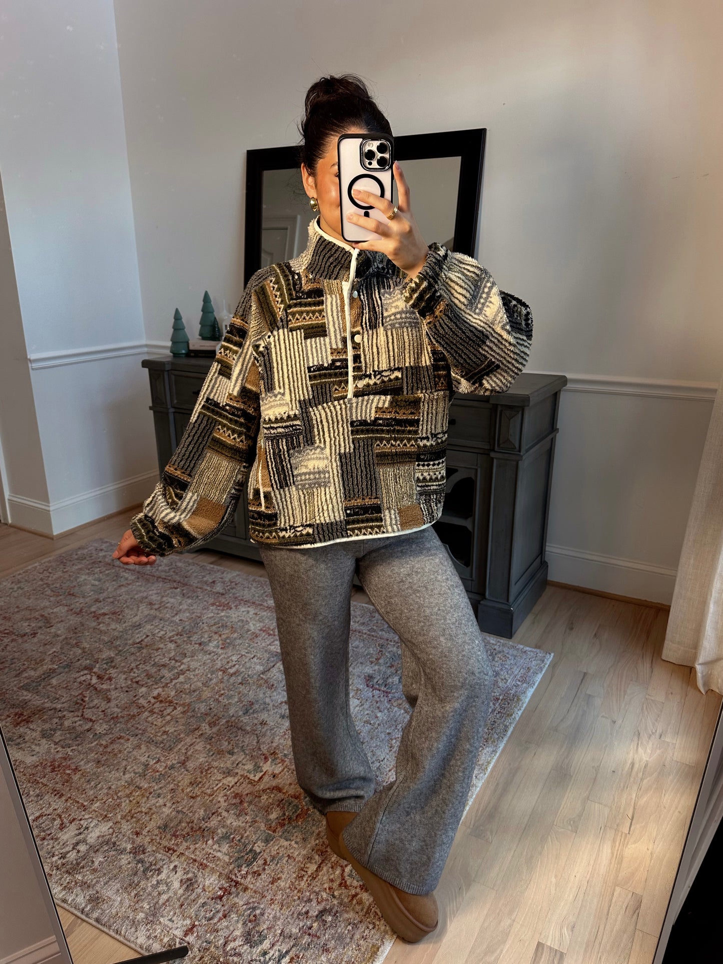 Mountain Lodge Patchwork Sherpa Sweater