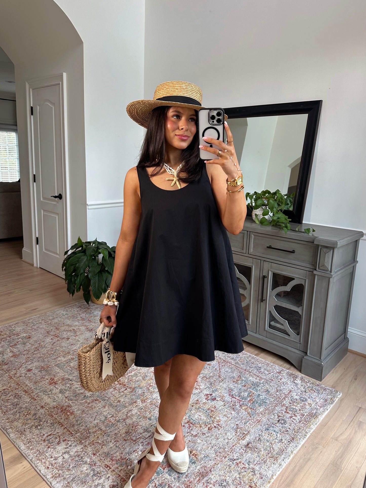 St. Tropez Black Flowy Dress