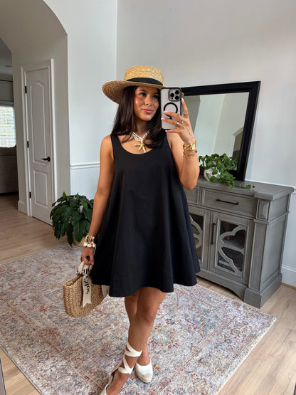 St. Tropez Black Flowy Dress