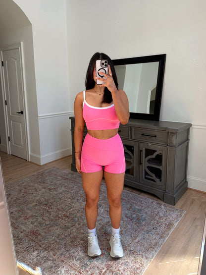 Pink & White Contour Tank Top