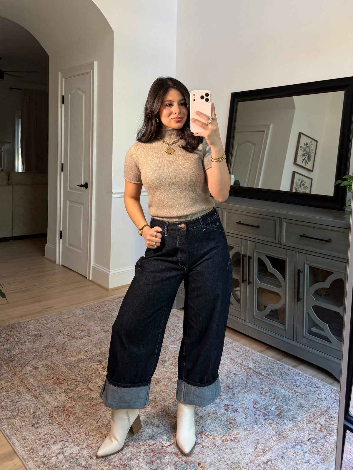 Cynthia Cargo Dark Denim Jeans