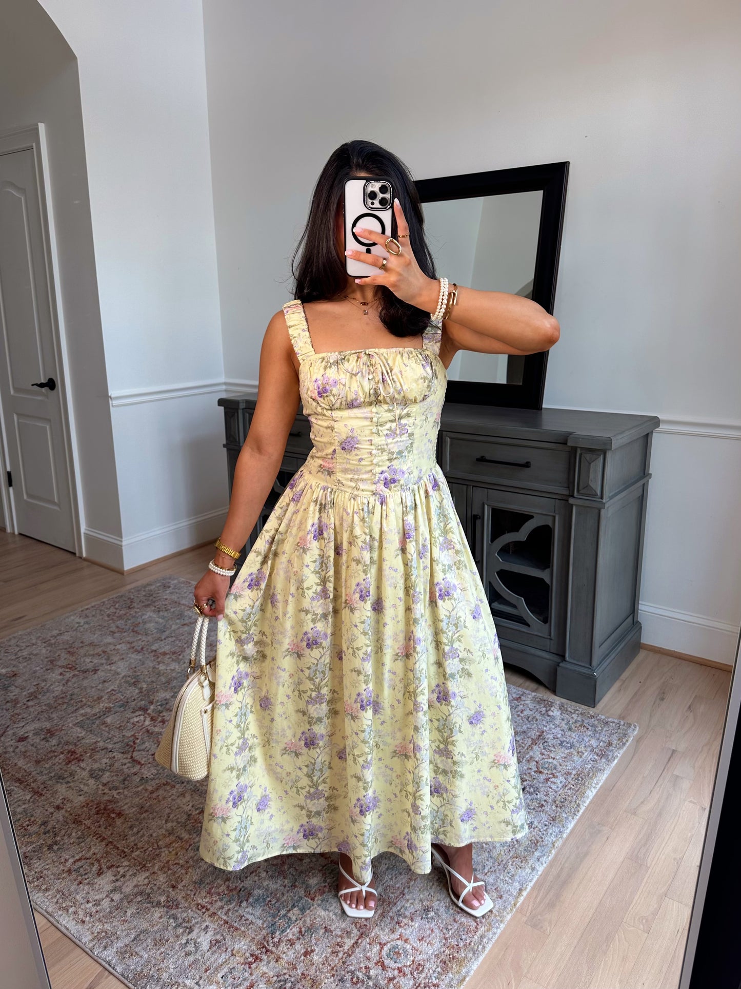 Spring Garden Bustier Midi Dress