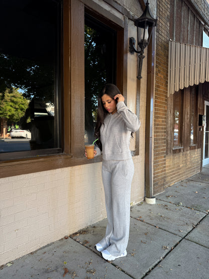 Grey Waffle Knit Set
