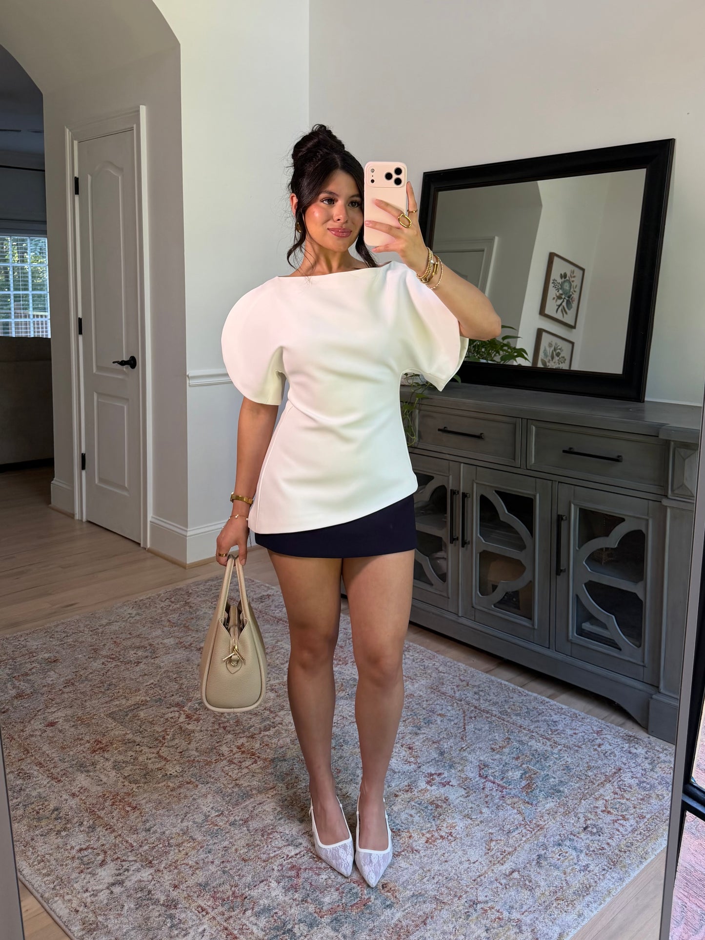 Chic Elegance Ivory Tailored Top