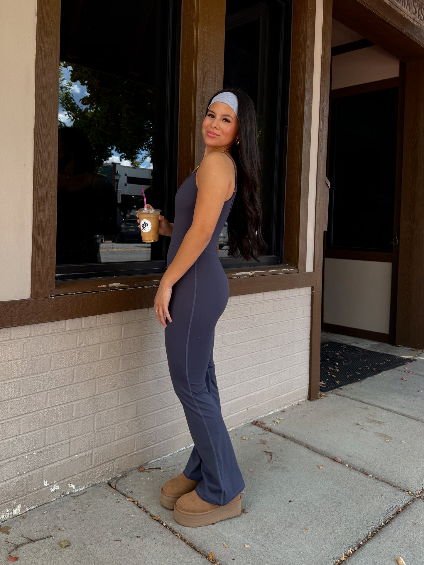 Navy Flare Butter Soft Jumpsuit