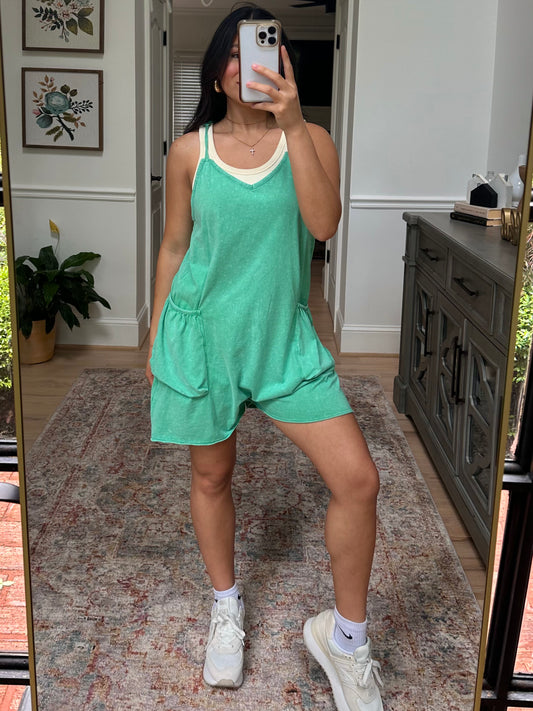 Green Slouchy Romper