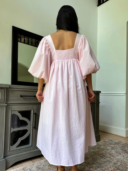 Baby Pink Puff Sleeve Dress