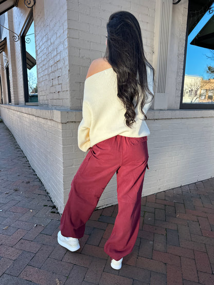 Burgundy Cargo Pants